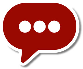 Digital png illustration of red speech bubble on transparent background