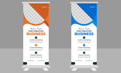 Business Roll Up Banner vector creative design template, corporate Roll up background for Presentation,
X banner, x stand, 2023 and 2024 Trending and modern design.
