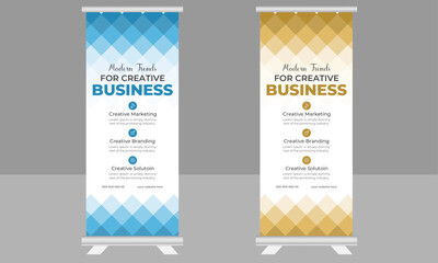 Business Roll Up Banner vector creative design template, corporate Roll up background for Presentation,
X banner, x stand, 2023 and 2024 Trending and modern design.
