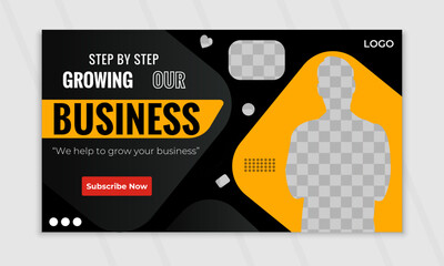 Digital business youtube thumbnail and web banner template
