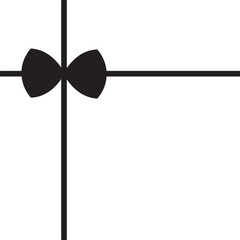 Digital png illustration of black ribbon on present on transparent background