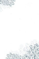 Fototapeta na wymiar Digital png illustration of white snowflakes on transparent background