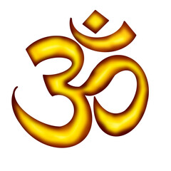 Om Gold calligraphy - Aum gold