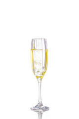 Digital png illustration of glass of champagne on transparent background
