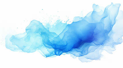 Fototapeta na wymiar Blue watercolor splash on a white background, Generative AI