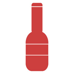 Digital png illustration of red bottle of beer on transparent background