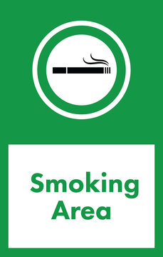 Digital png illustration of cigarette symbol with smoking area text on transparent background