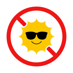 No Sun Sign on White Background