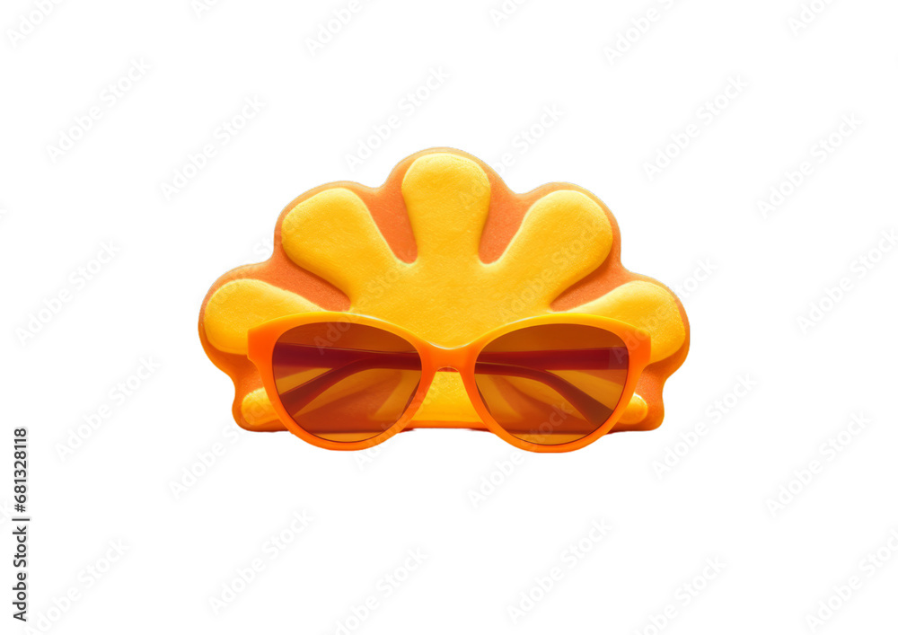 Canvas Prints sleek and stylish sunglasses on vibrant yellow table . transparent background cutout. png file