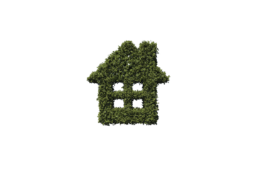 Digital png illustration of green house made of plants on transparent background