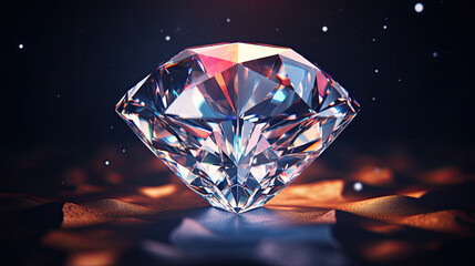  Diamond jewel on dark blue background. Beautiful lcolorful gemstone sapphire on a dark background