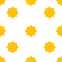 Digital png illustration of yellow pattern of repeated shapes on transparent background