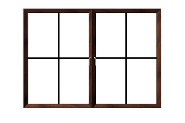 Digital png illustration of wooden window on transparent background