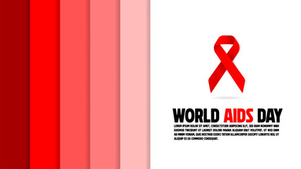 World AIDS Day Banner Backgrounds, 1 December Aids Awareness with paper cut and craft style vector illustration