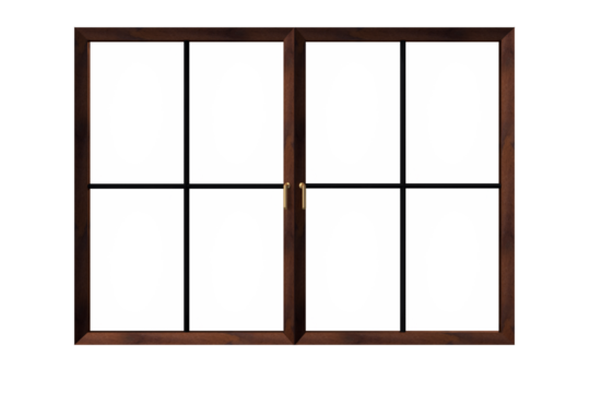 Digital png illustration of wooden window on transparent background - Powered by Adobe