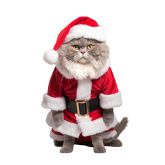 A Playful Feline in Festive Attire . Transparent background cutout. PNG file