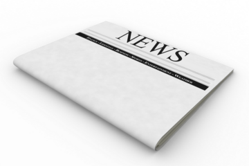Digital png illustration of white newspaper on transparent background
