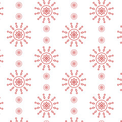 Digital png illustration of red pattern of repeated shapes on transparent background