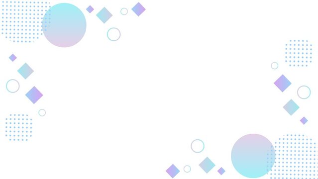 青と紫のグラデーションでできた模様のフレーム動画素材