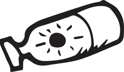 Digital png illustration of bottle symbol on transparent background