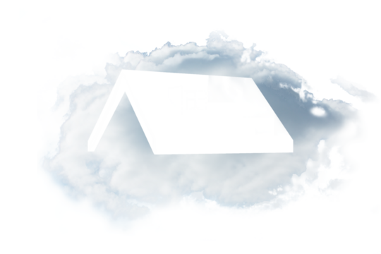Digital png illustration of cloud with house symbol on transparent background
