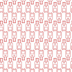Digital png illustration of red pattern of repeated bags on transparent background