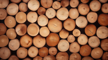 stack of wood, stack of logs, pile of wood, brown round poplar wood log background,wood pattern on wood