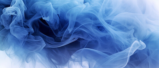 blue smoke on white background 3d volumetric texture background.  AI