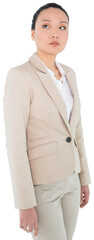 Digital png photo of asian businesswoman standing on transparent background