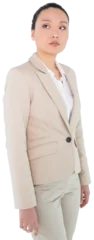 Rolgordijnen Aziatische plekken Digital png photo of asian businesswoman standing on transparent background