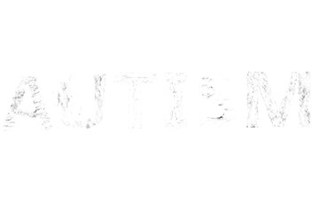 Digital png illustration of autism text on transparent background