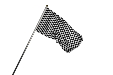 Digital png illustration of black and white flag on transparent background