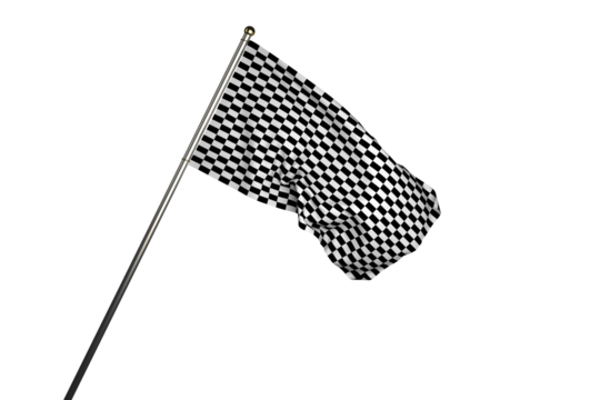 Digital png illustration of black and white flag on transparent background