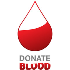 Obraz premium Digital png illustration of red drop with donate blood text on transparent background