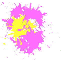 Digital png illustration of purple and yellow stains on transparent background