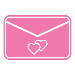 Digital png illustration of pink envelope with hearts on transparent background