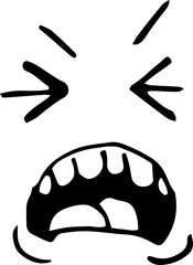 Digital png illustration of angry face on transparent background