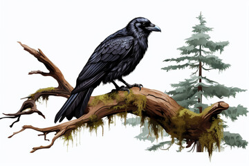 Fototapeta premium crow on a branch