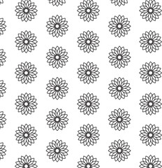 Digital png illustration of black pattern of repeated flowers on transparent background