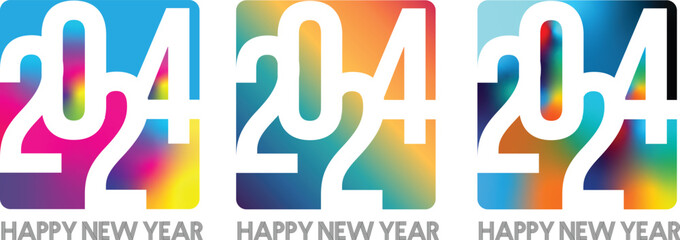 2024 Happy New Year clock countdown background. Gold glitter shining in light with sparkles abstract celebration. Greeting festive card vector illustration. Merry holiday poster or wallpaper design