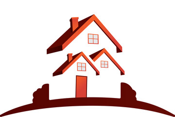 Digital png illustration of houses on transparent background