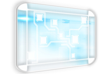 Digital png illustration of computer microchips on transparent background