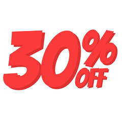 Attention-grabbing discount off sign with large red letters. This sign can be used to grab the attention of customers and promote sales or special offers.
