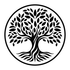 Tree of life, tree vector logo this beautiful tree is a symbol of life, beauty, symbolizing growth, good health, vector illustration.