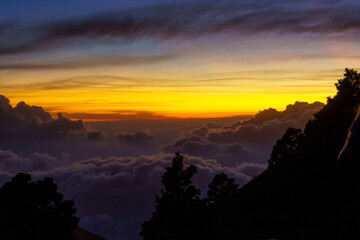 Naklejka premium View of the nature environment from the Acatenango Volcano in Alotenango, Guatemala.
