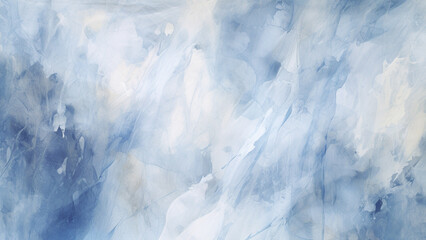 Fototapeta na wymiar Denim Blue and Creamy White Watercolor Splashes Abstract