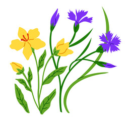 Spring flower vector illustration. The bloomy atmosphere created by spring flowers was enchanting The flourishing foliage added touch vibrancy to surroundings The beautiful blooms heralded arrival