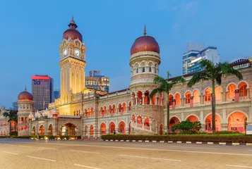 Fotobehang Evening view of the Sultan Abdul Samad Building, Kuala Lumpur © efired