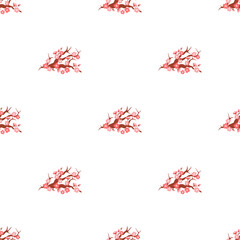 Sakura pattern vector illustration. The decorative elements incorporated repetitive sakura motifs, infusing design with grace The seamless design showcased delicate beauty blooming sakura flowers