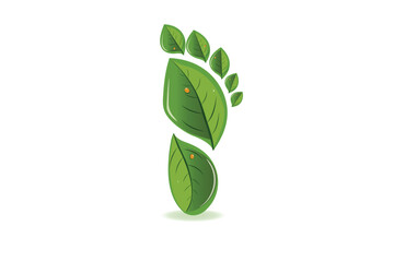 Ecologic  footprint green leafs logo vector. Perfect for eco-friendly brands, environmental campaigns, or any initiative advocating sustainability. Podiatrist  business concept.